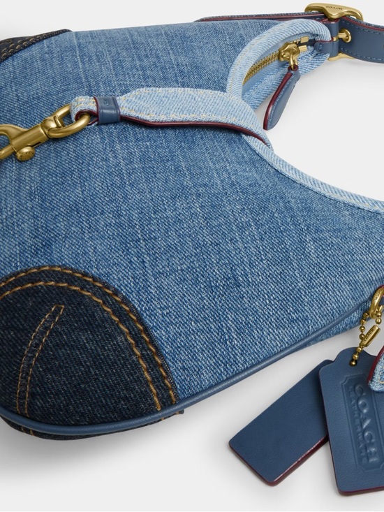 NWT！COACH Hamptons Hobo Bag With Repurposed Denim（CW647）fast shiping main image 3